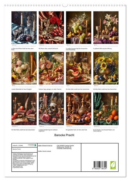 Produktbild: Barocke Pracht (hochwertiger Premium Wandkalender 2026 DIN A2 hoch), Kunstdruck in Hochglanz