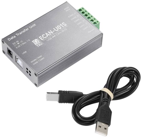 Produktbild: TRU COMPONENTS TC-ECAN-U01S CAN Umsetzer USB, CAN Bus 8 V/DC, 28 V/DC 1St.