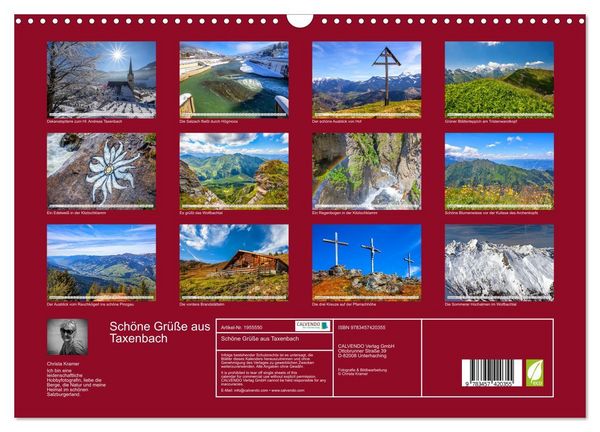 Produktbild: Sch&ouml;ne Gr&uuml;&szlig;e aus Taxenbach (Wandkalender 2026 DIN A3 quer), CALVENDO Monatskalender