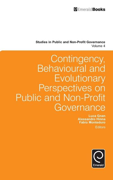 Produktbild: Contingency, Behavioural and Evolutionary Perspectives on Public and Non-Profit Governance