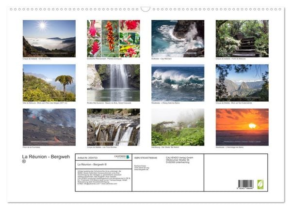 Produktbild: La R&eacute;union - Bergweh &reg; (Wandkalender 2026 DIN A2 quer), CALVENDO Monatskalender