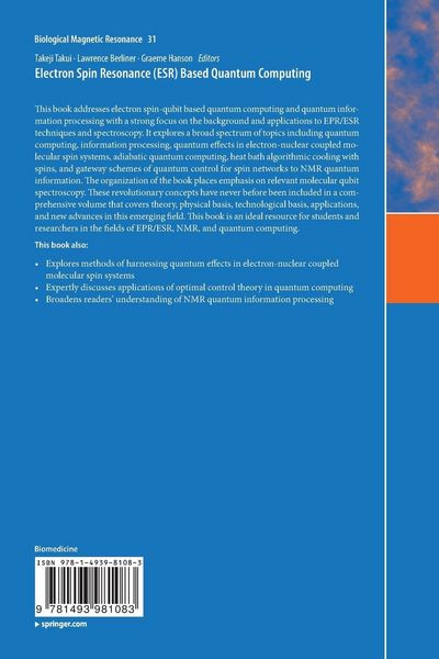 Produktbild: Electron Spin Resonance (ESR) Based Quantum Computing