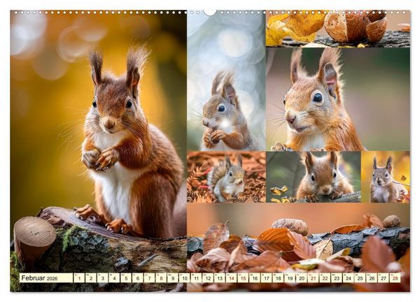 Produktbild: Eichh&ouml;rnchen - tollk&uuml;hne Kletterer (Wandkalender 2026 DIN A2 quer), CALVENDO Monatskalender
