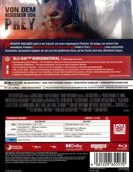 Produktbild: Predator: Badlands - Limitiertes Steelbook (4K Ultra HD) (+ Blu-ray)