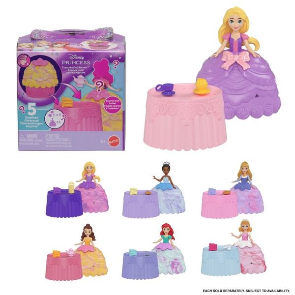 Produktbild: Disney Princess Cupcake kleine Puppe Reveal mit f&uuml;nf &Uuml;berraschungen, darunter eine Puppe und zwei Zubeh&ouml;rteile