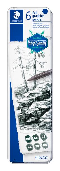Produktbild: STAEDTLER Vollgraphitstifte Mars Lumograph, 6er Set, 6 H&auml;rtegrade