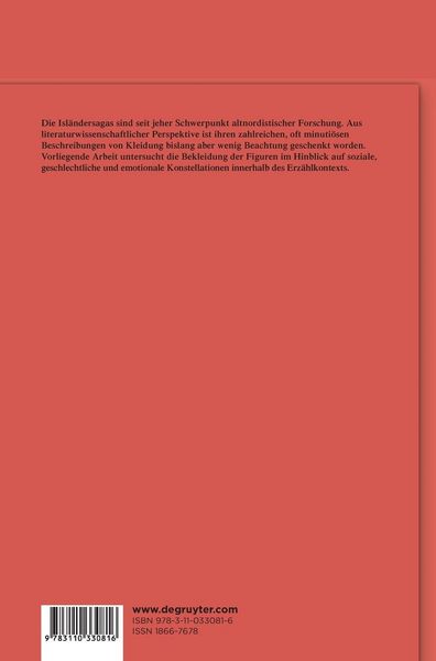 Produktbild: Die literarische Funktion von Kleidung in den &Iacute;slendingas&ouml;gur und &Iacute;slendinga&thorn;&aelig;ttir