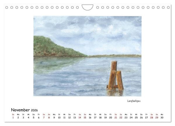 Produktbild: Die Flensburger F&ouml;rde (Wandkalender 2026 DIN A4 quer), CALVENDO Monatskalender