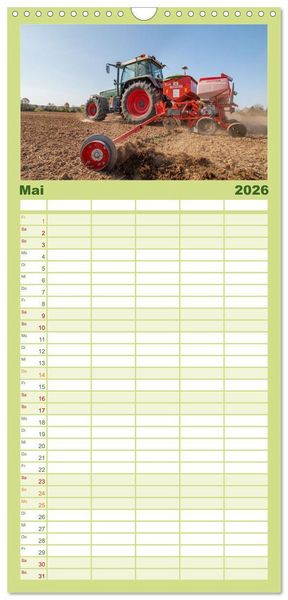 Produktbild: Familienplaner 2026 - Landtechnik im Einsatz mit 5 Spalten (Wandkalender, 21 x 45 cm) CALVENDO