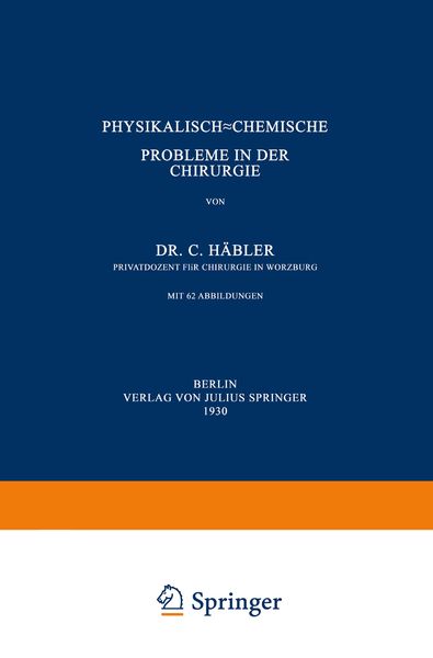 Produktbild: Physikalisch-Chemische Probleme in der Chirurgie