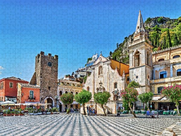 Produktbild: CALVENDO Puzzle Taormina in Sizilien | 2000 Teile Lege-Gr&ouml;&szlig;e 90x67cm Foto-Puzzle f&uuml;r gl&uuml;ckliche Stunden