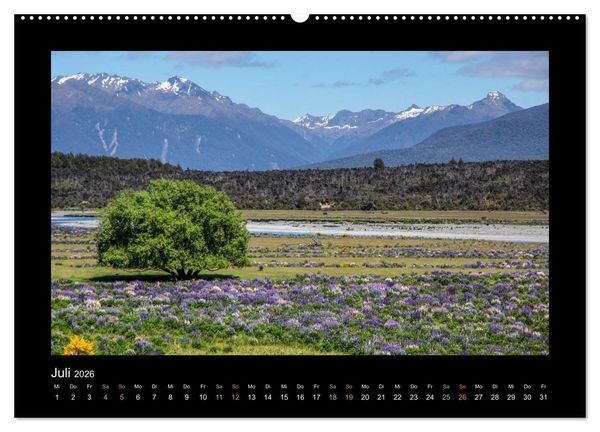 Produktbild: Eine Reise durch Neuseeland (hochwertiger Premium Wandkalender 2026 DIN A2 quer), Kunstdruck in Hochglanz