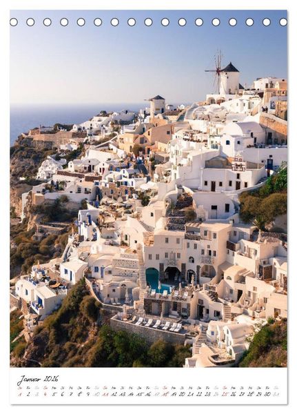 Produktbild: Insel des Lichts - Santorini (Tischkalender 2026 DIN A5 hoch), CALVENDO Monatskalender