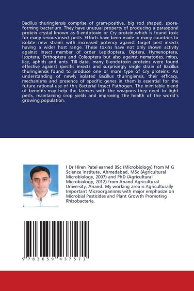 Produktbild: Bacillus thuringiensis: Status of Insect Pathogen From Middle Gujarat