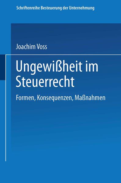 Produktbild: Ungewi&szlig;heit im Steuerrecht