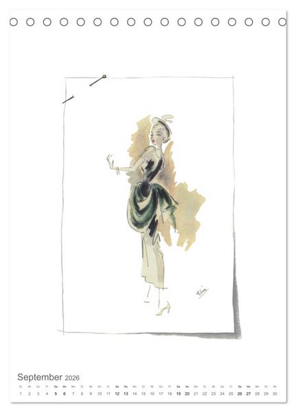 Produktbild: FIGURINEN 2026 - Fashion von 1949 - Originale von Elina Ruffinengo (Tischkalender 2026 DIN A5 hoch), CALVENDO Monatskalender