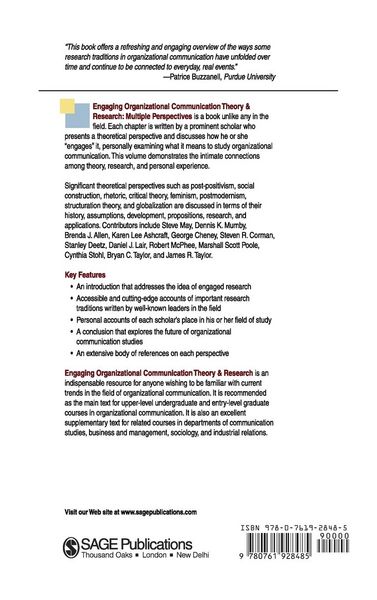 Produktbild: Engaging Organizational Communication Theory and Research