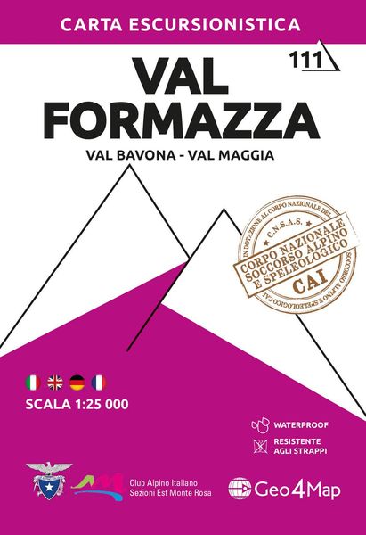 Produktbild: Val Formazza. Val Bavona, Val Maggia 1:25.000