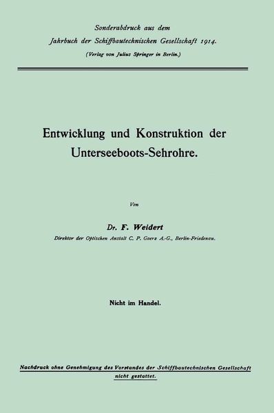 Produktbild: Entwicklung und Konstruktion der Unterseeboots-Sehrohre
