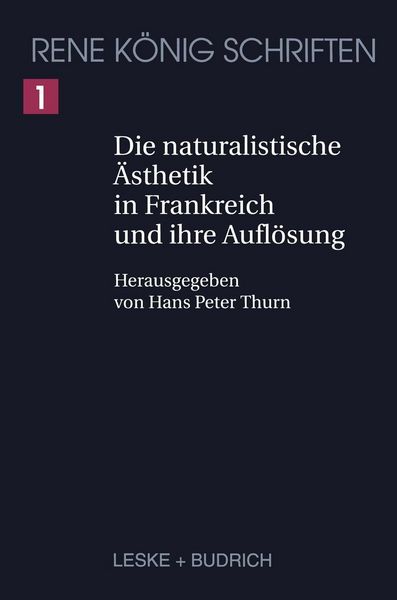 Produktbild: Die naturalistische &Auml;sthetik in Frankreich und ihre Aufl&ouml;sung