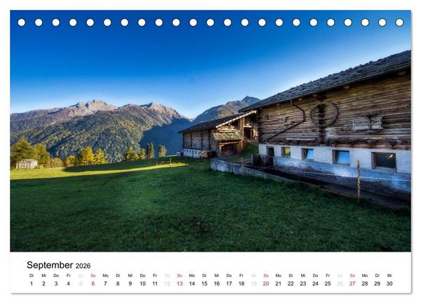 Produktbild: Bergbauernh&ouml;fe im Ultental (Tischkalender 2026 DIN A5 quer), CALVENDO Monatskalender