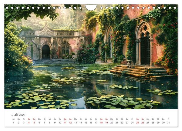 Produktbild: Verwunschene G&auml;rten - Eine Zeitreise (Wandkalender 2026 DIN A4 quer), CALVENDO Monatskalender