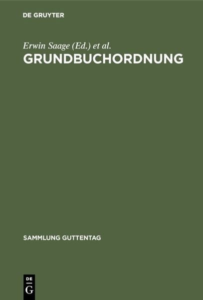 Produktbild: Grundbuchordnung