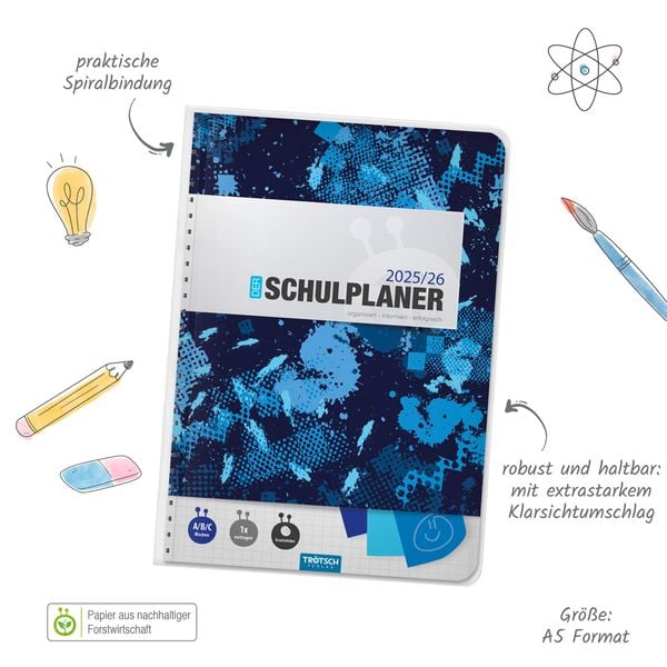 Produktbild: Trötsch Schulplaner Blau 25/26