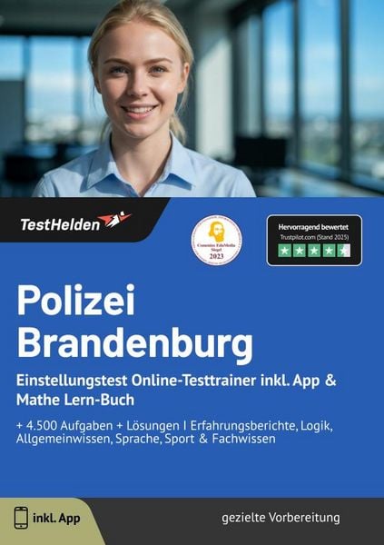 Polizei Brandenburg: Einstellungstest, Taschenbuch von Tom Wenk, TestHelden, 9783985400805