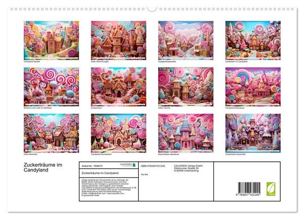 Produktbild: Zuckertr&auml;ume im Candyland (hochwertiger Premium Wandkalender 2026 DIN A2 quer), Kunstdruck in Hochglanz