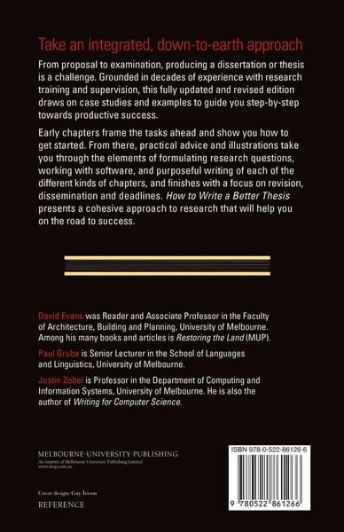Produktbild: How To Write A Better Thesis (3rd Edition)