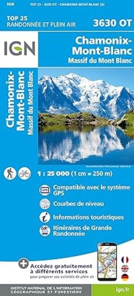 3630OT Chamonix Mont Blanc 1 : 25 000