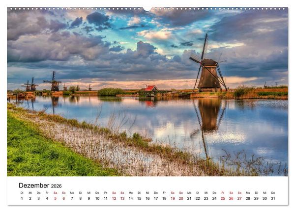 Produktbild: M&auml;rchenhafte Windm&uuml;hlen (Wandkalender 2026 DIN A2 quer), CALVENDO Monatskalender