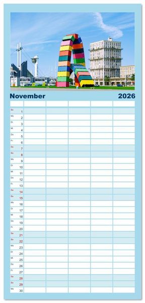 Produktbild: Familienplaner 2026 - Normandie. Poesie in Frankreichs Norden mit 5 Spalten (Wandkalender, 21 x 45 cm) CALVENDO