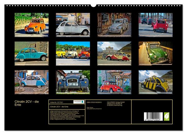 Produktbild: Citro&euml;n 2CV - die Ente (hochwertiger Premium Wandkalender 2026 DIN A2 quer), Kunstdruck in Hochglanz