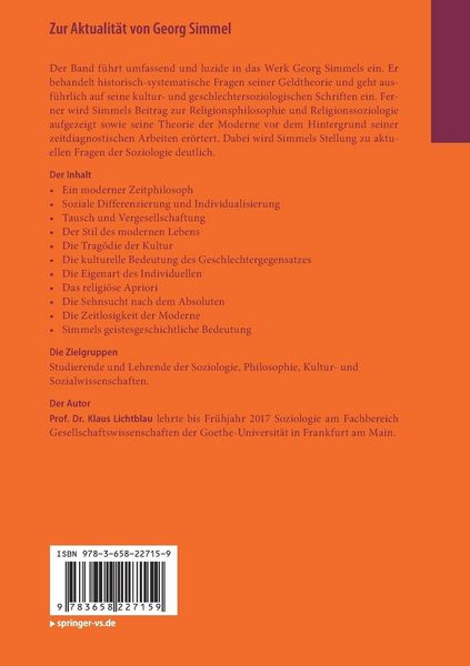 Produktbild: Zur Aktualität von Georg Simmel
