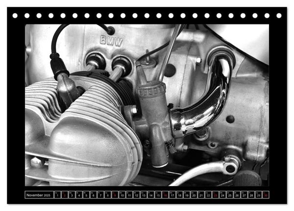 Produktbild: BMW R69S in schwarzweiss (Tischkalender 2025 DIN A5 quer), CALVENDO Monatskalender