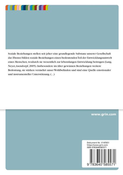 Produktbild: Soziale Beziehungen im Alter