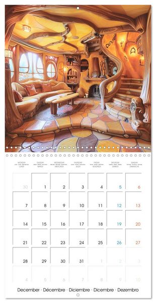 Produktbild: Cabanes f&eacute;eriques (Calendrier mural carr&eacute; 2026 30x30 cm) Calendrier double avec une page pour vos prises de notes