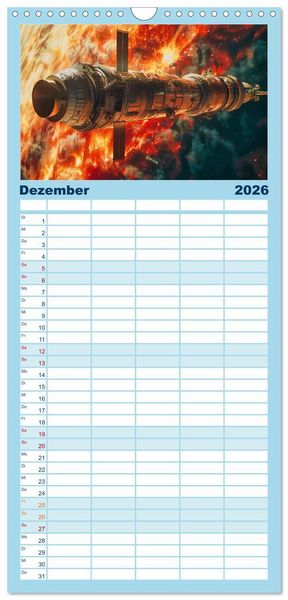 Produktbild: Familienplaner 2026 - Sternenreisen - Ein kosmischer Kalender mit 5 Spalten (Wandkalender, 21 x 45 cm) CALVENDO