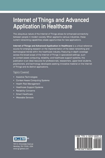 Produktbild: Internet of Things and Advanced Application in Healthcare