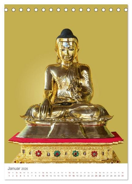 Produktbild: Buddha tr&auml;gt Gold (Tischkalender 2026 DIN A5 hoch), CALVENDO Monatskalender