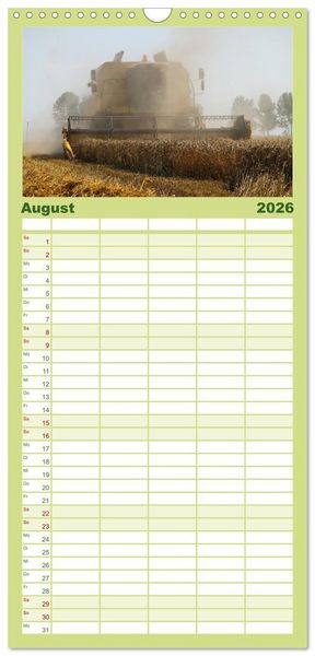 Produktbild: Familienplaner 2026 - Landwirtschaft - Maschinen im Einsatz mit 5 Spalten (Wandkalender, 21 x 45 cm) CALVENDO
