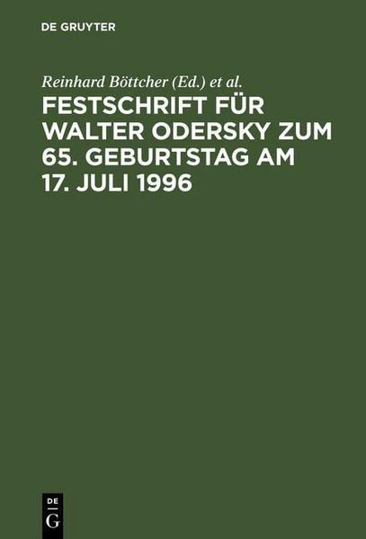 Produktbild: Festschrift f&uuml;r Walter Odersky zum 65. Geburtstag am 17. Juli 1996