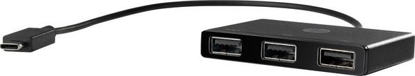 Produktbild: HP Z6A00AA USB-Hub 3 Port USB-A USB 3.2 Gen1 5 GBit/s mit USB-C&reg; Stecker Schwarz HP USB-C to USB-A Hub