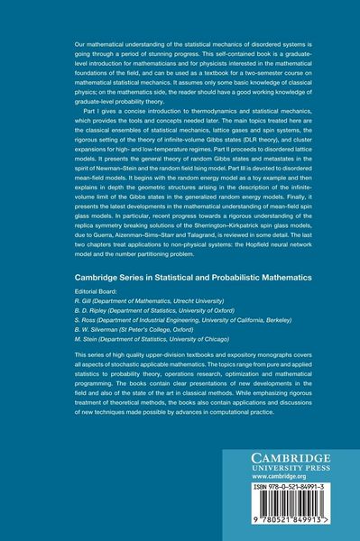 Produktbild: Statistical Mechanics of Disordered Systems