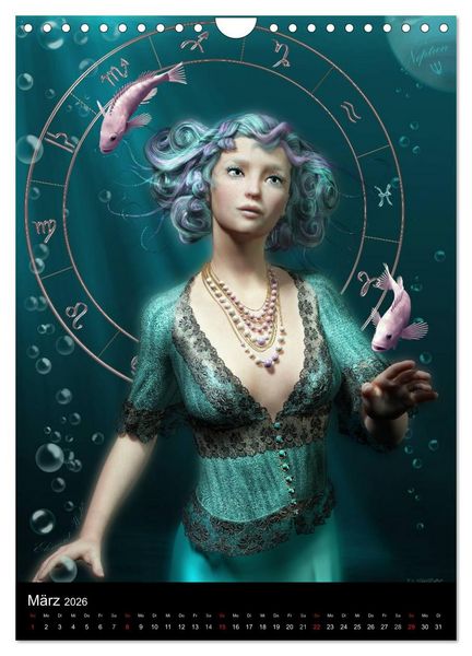 Produktbild: Unter Sternen geboren - Fantasy Tierkreis im Zeichen der Frau (Wandkalender 2026 DIN A4 hoch), CALVENDO Monatskalender