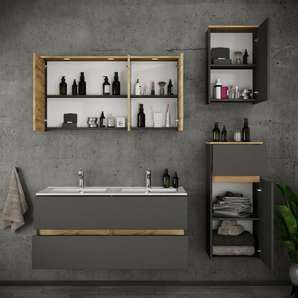 Produktbild: 5 tlg. Badm&ouml;bel-Set mit Waschbecken Cosila-I 111cm