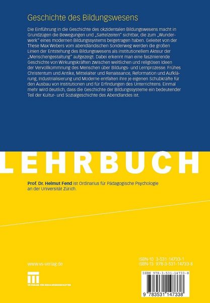 Produktbild: Geschichte des Bildungswesens