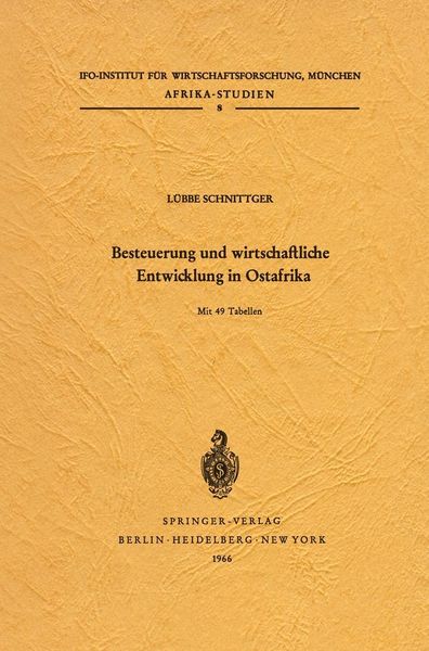 Produktbild: Besteuerung und wirtschaftliche Entwicklung in Ostafrika
